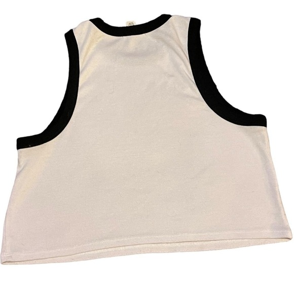Vintage 1980s Road Racing white and black tank top #vintage #80s #CropTop - Picture 3 of 6